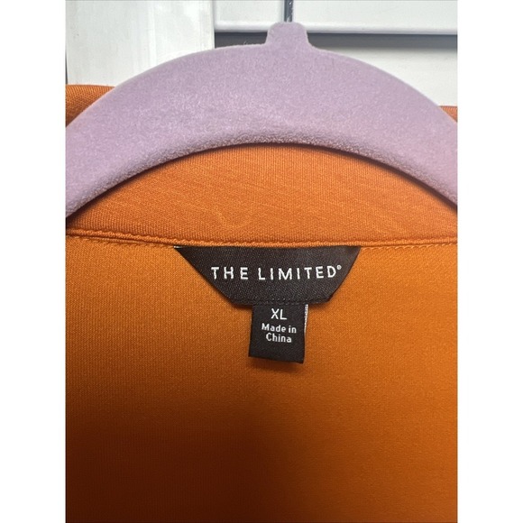 The Limited Short Sleeve V-Neck Belted Utility Knit Dress Size XL Orange - Picture 3 of 8